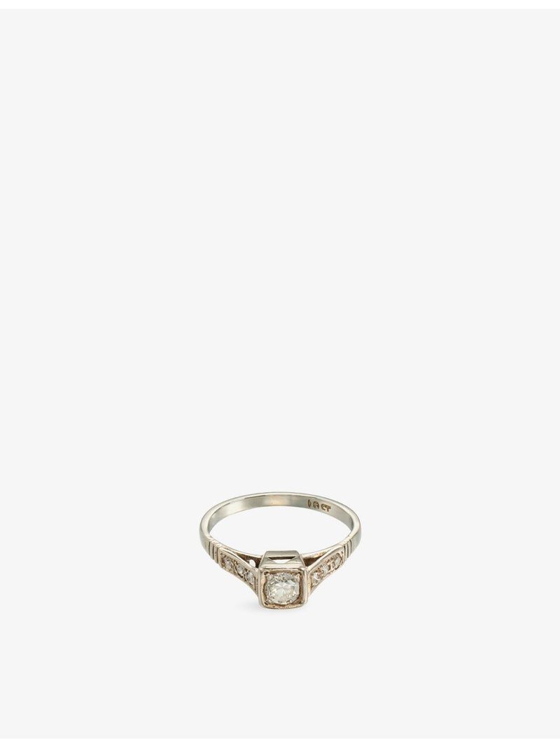 RESELFRIDGES pre-loved solitaire 18ct white gold diamond ring, imported from the UK