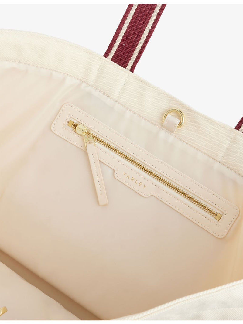 Varley embroidered cotton tote bag, imported from the UK
