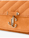 Jimmy Choo suede wallet chain with gold hardware - British product