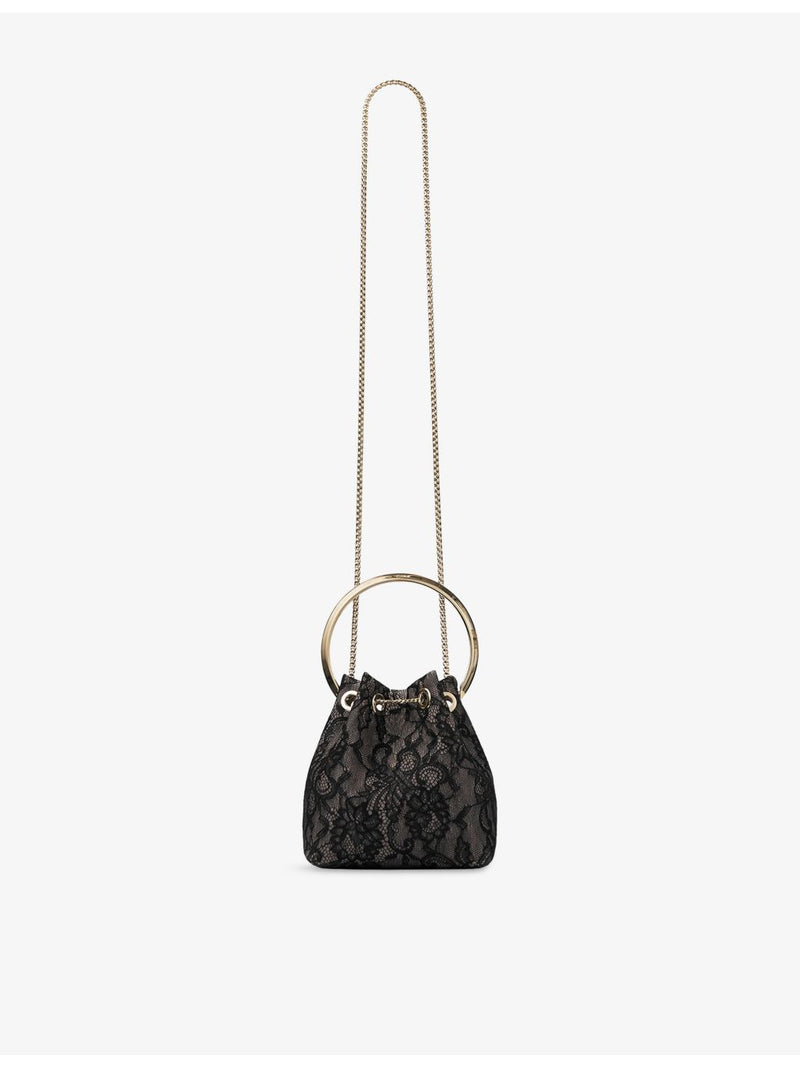 Jimmy Choo Bon Bon mesh and lace top-handle bag - British product