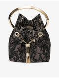 Jimmy Choo Bon Bon mesh and lace top-handle bag - British product