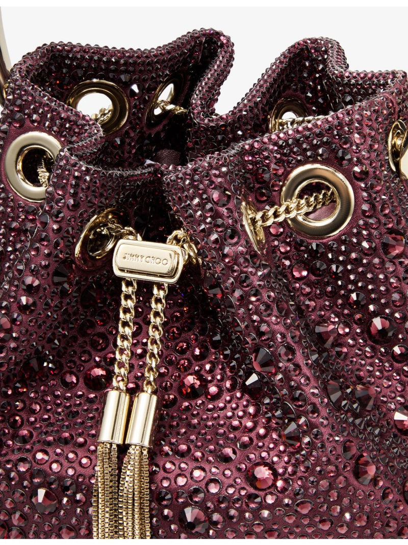 Jimmy Choo Bon Bon crystal satin bucket bag, UK version