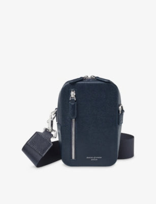 Aspinal of London Reporter leather cross-body bag with front pocket (British brand)