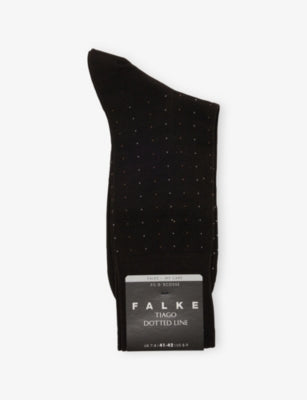 FALKE Tiago Dotted Line Cotton-Blend Ankle Socks