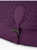 Bottega Veneta Intrecciato flap satchel leather bag, imported from the UK