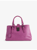 selfridges Bottega Veneta Roma Intrecciato Small Leather Satchel Bag Pre-Loved- Buy online at McGrocer