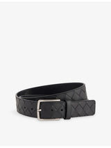 selfridges Bottega Veneta Intrecciato Woven Leather Belt- Buy online at McGrocer