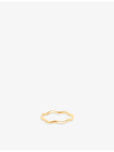 selfridges Astrid & Miyu Wave 14ct Gold Band Ring- Buy online at McGrocer