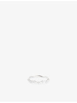 selfridges Astrid & Miyu Wave 14ct White Gold Cultured Pearl and Lab-Grown Diamond Ring- Buy online at McGrocer
