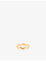 selfridges Astrid & Miyu Ripple 18ct Gold-Plated Sterling Silver Band Ring- Buy online at McGrocer