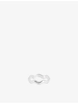 selfridges Astrid & Miyu Ripple Rhodium-Plated Sterling Silver Band Ring- Buy online at McGrocer