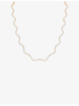 selfridges Astrid & Miyu Ripple Tennis 18ct Gold-Plated Sterling Silver Necklace 40-45cm- Buy online at McGrocer