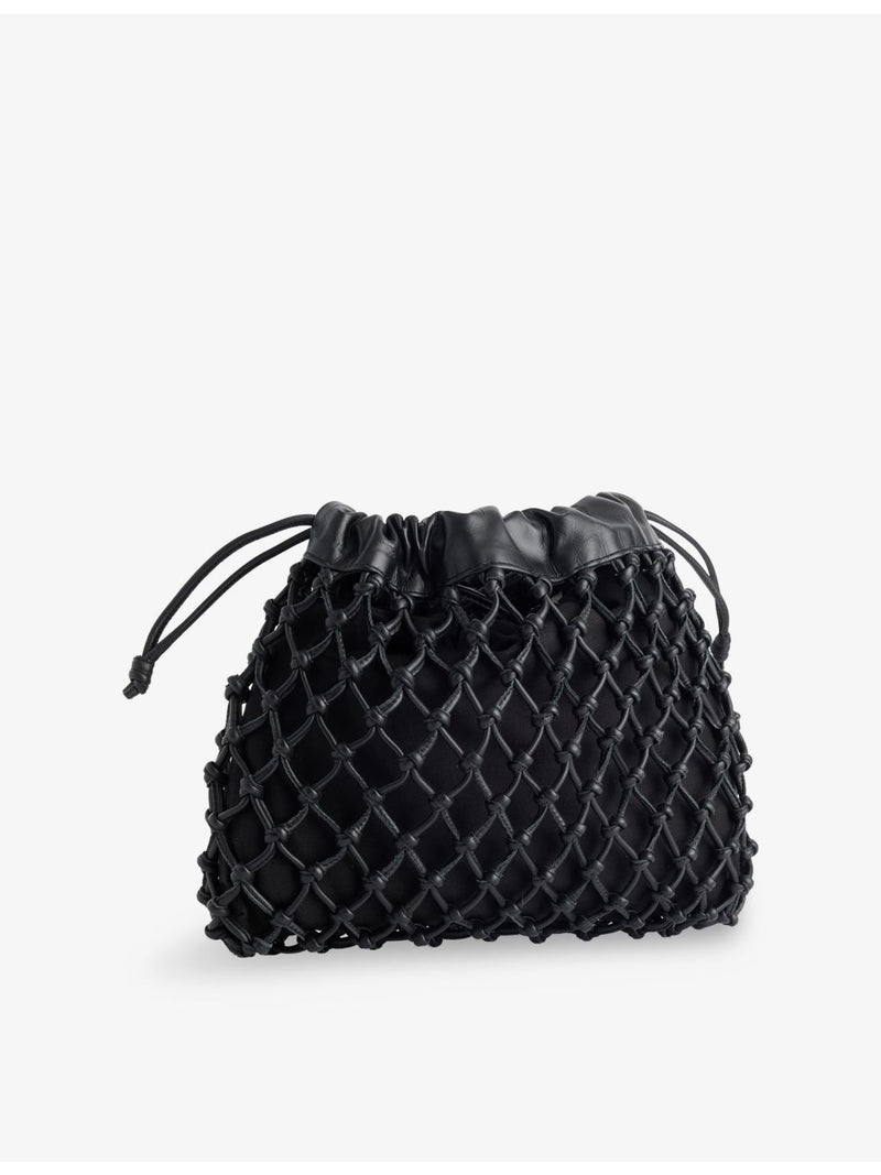 The Frankie Shop Morgan leather macrame pouch (British brand)