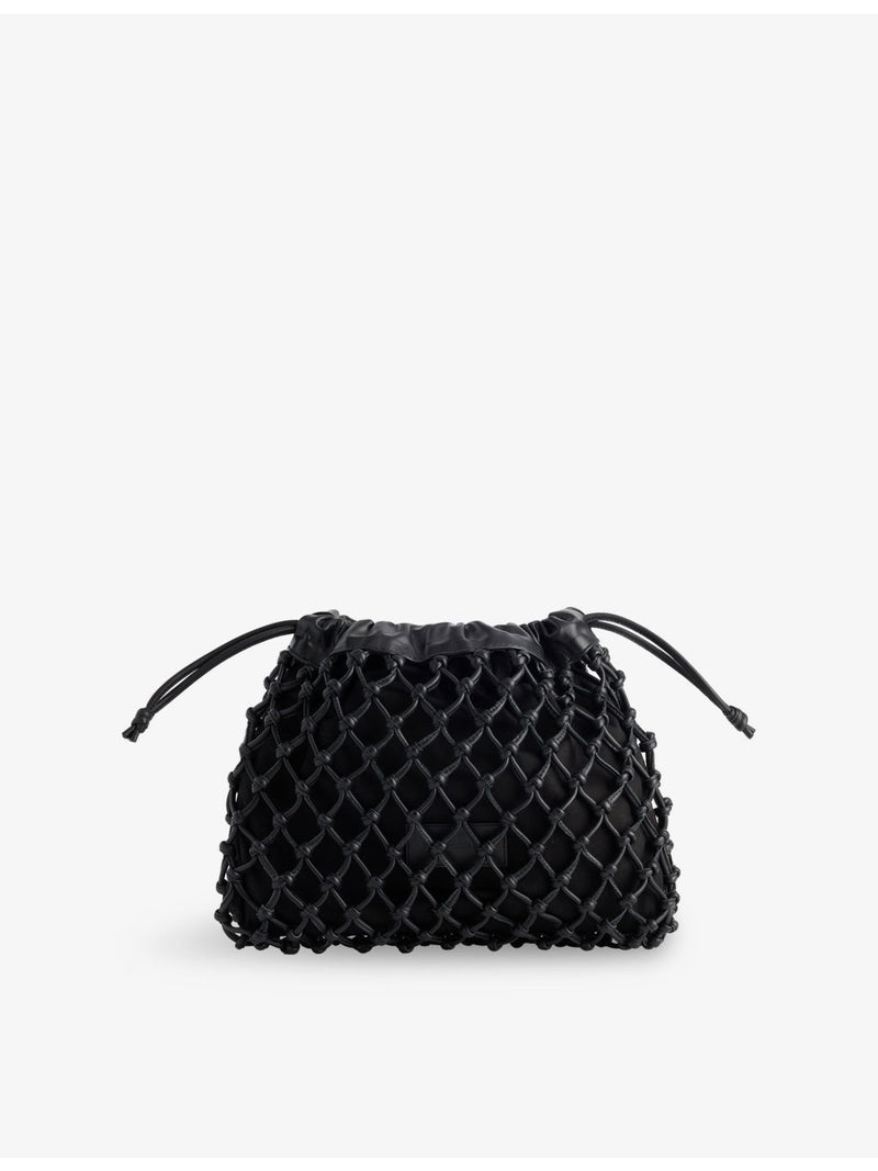 The Frankie Shop Morgan leather macrame pouch (British brand)