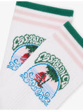 Casablanca stretch cotton-blend socks with palm tree emblem, imported from the UK