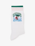 Palm Tree Emblem Stretch Cotton-Blend Socks - S/M