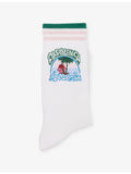 Casablanca stretch cotton-blend socks with palm tree emblem, imported from the UK