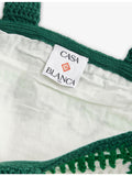 Casablanca embroidered cotton crochet tote bag, imported from the UK