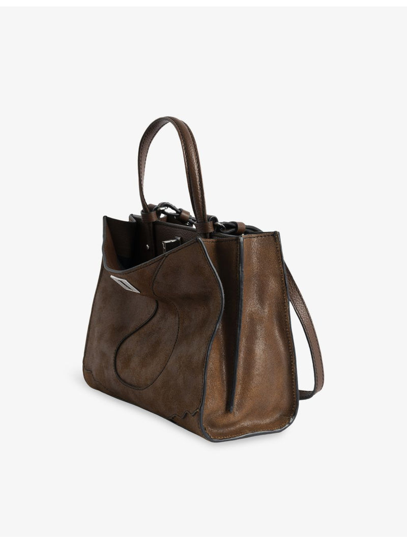 Zadig&Voltaire suede structured handbag with top handle, UK version