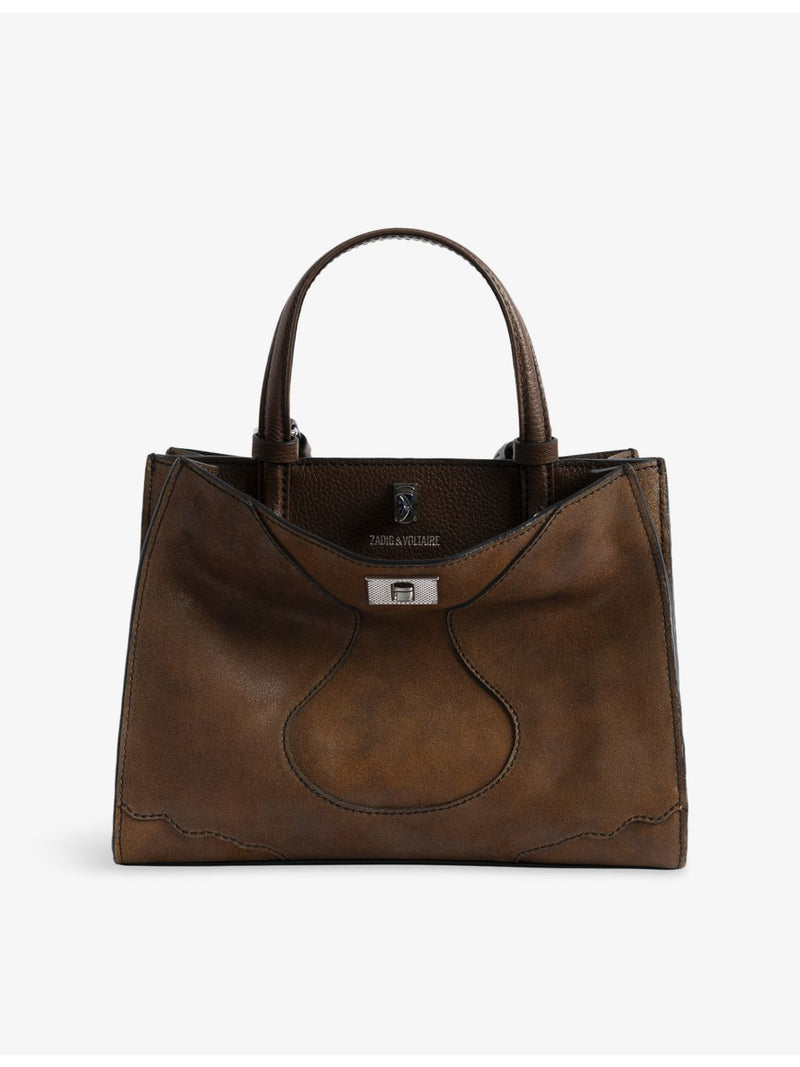 Zadig&Voltaire suede structured handbag with top handle, UK version