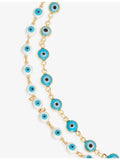 Crystal Haze 18ct gold nazar necklace with enamel eyes, UK version