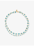 Crystal Haze 18ct gold nazar necklace with enamel eyes, UK version