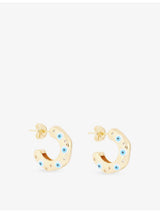 selfridges No Envy Evil Eye 18ct Yellow-Gold Plated Brass and Enamel Hoops- Buy online at McGrocer