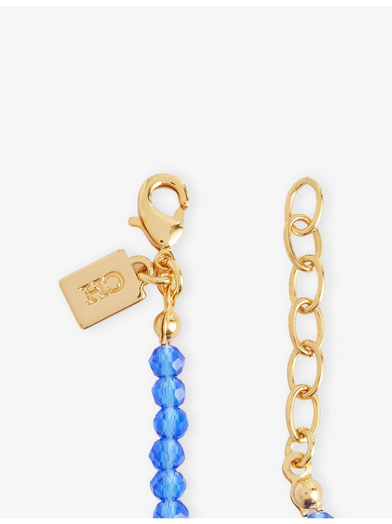 Talisman gold plated cubic zirconia bead bracelet, imported from the UK