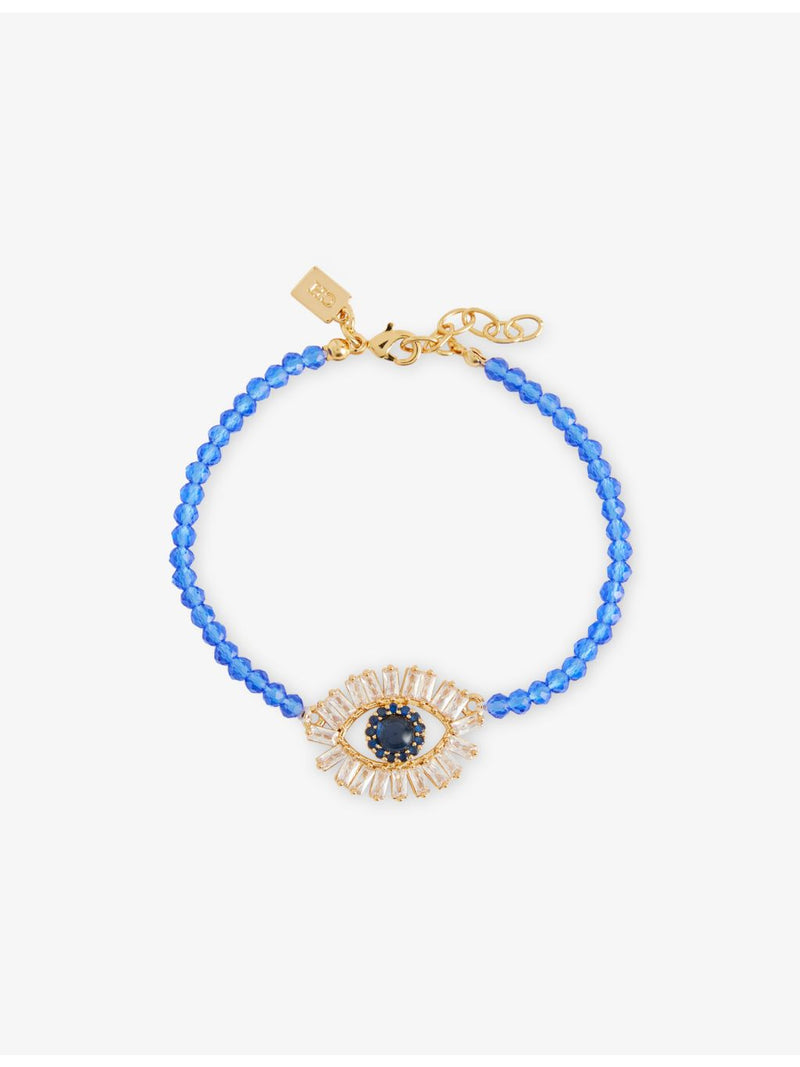 Talisman gold plated cubic zirconia bead bracelet, imported from the UK
