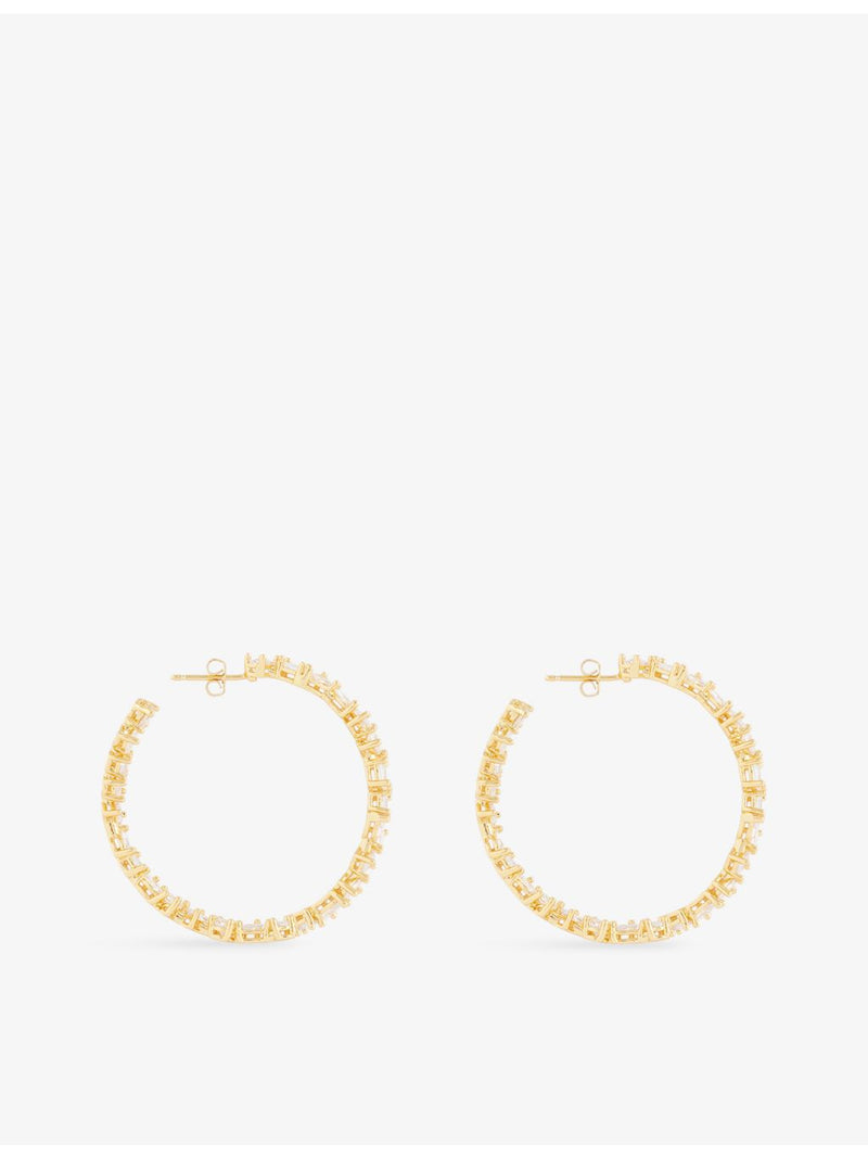 Crystal Haze gold plated hoop earrings with cubic zirconia - British product