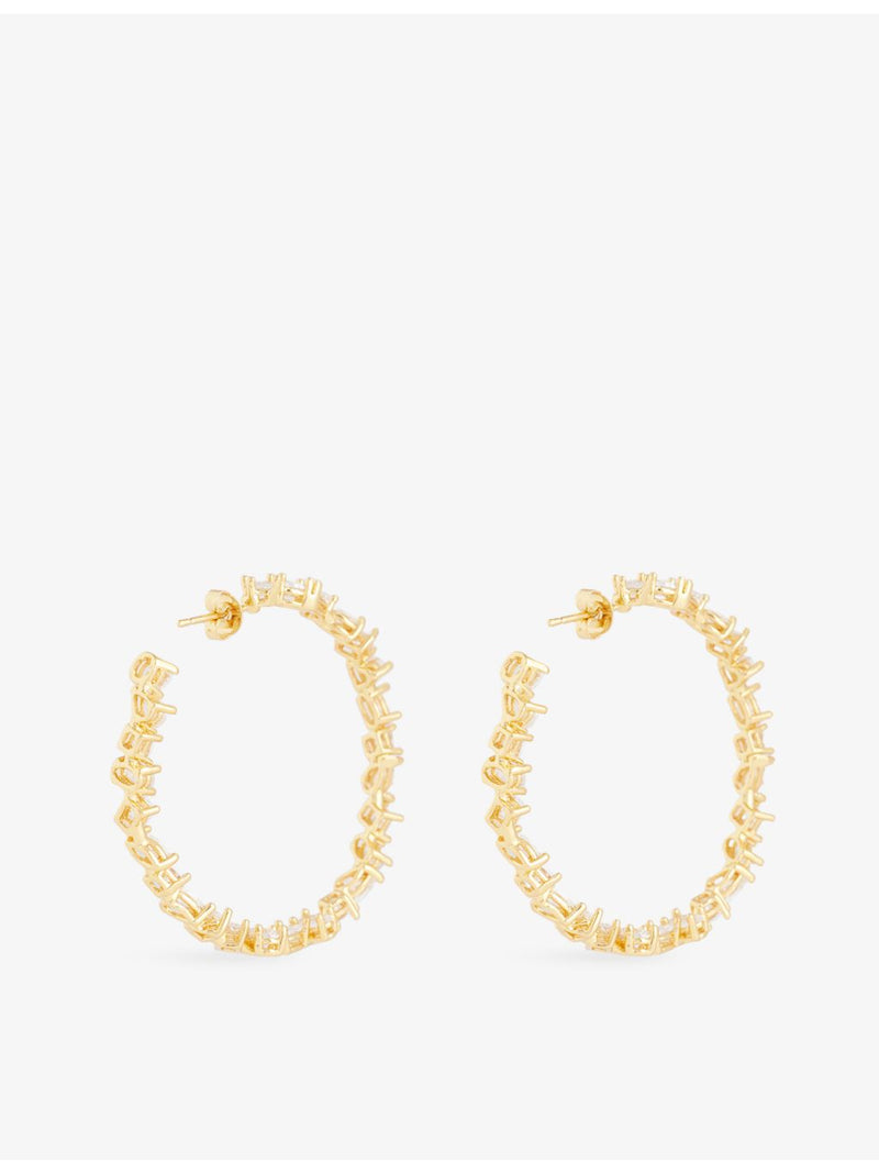 Crystal Haze gold plated hoop earrings with cubic zirconia - British product