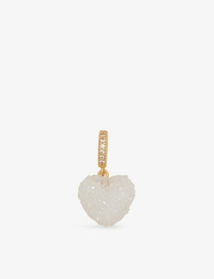 Crystal Haze gold plated enamel heart pendant 2.5cm - British product