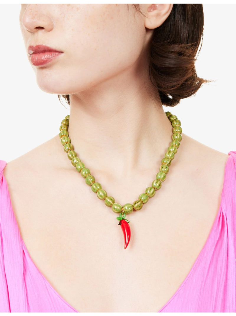 Minerva ceramic glass chilli pepper necklace 50cm - British product