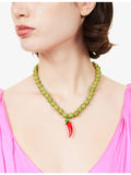 Minerva ceramic glass chilli pepper necklace 50cm - British product