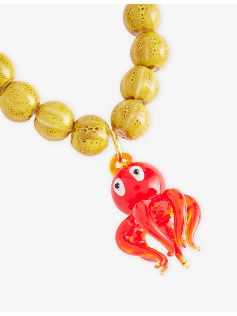 Minerva octopus necklace in ceramic and glass, 50cm (British brand)