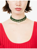 Minerva jade beaded necklace with teardrop beads, 100cm, UK version