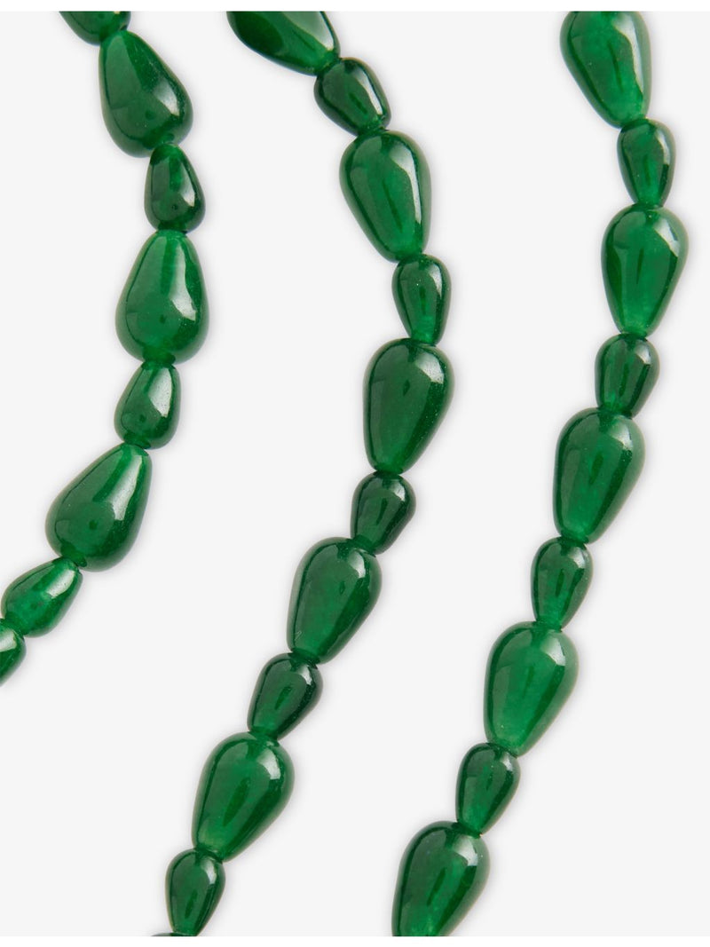 Minerva jade beaded necklace with teardrop beads, 100cm, UK version