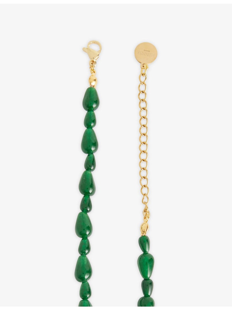 Minerva jade beaded necklace with teardrop beads, 100cm, UK version