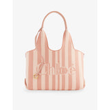 selfridges Chloe Striped Logo Cotton-Canvas Tote Bag- Buy online at McGrocer