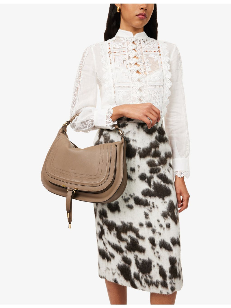 Chloé Marcie leather shoulder bag with gold hardware - British product