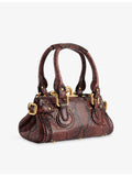 Chloé mini snake-effect leather top-handle bag, UK version