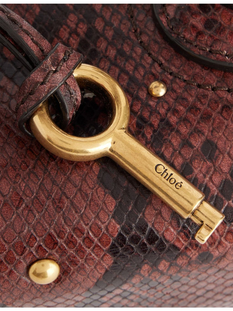 Chloé mini snake-effect leather top-handle bag, UK version