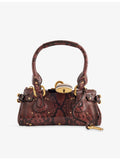 Chloé mini snake-effect leather top-handle bag, UK version