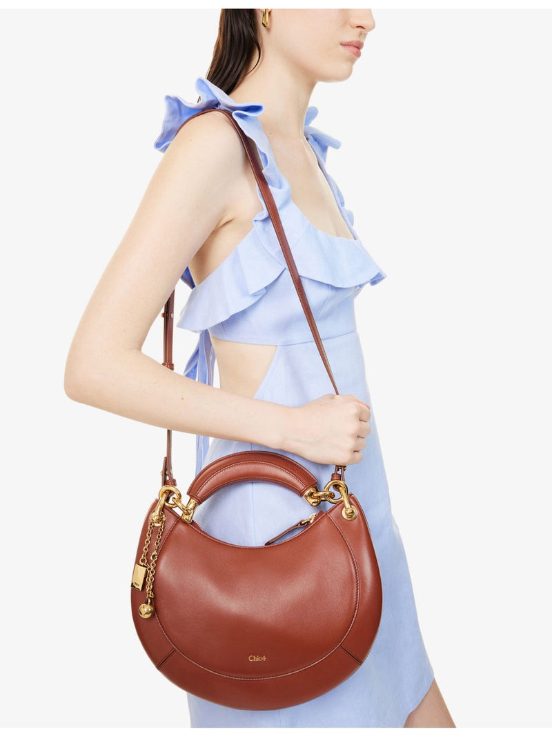 Chloé banana leather hobo bag with gold-tone hardware, imported from the UK