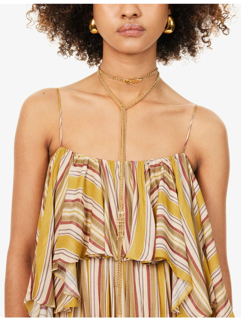 Chloé brass belt choker necklace with polished finish - British product