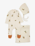 Organic Zoo Printed Cotton-Jersey 3 Piece Baby Gift Set Newborn - 3 Month
