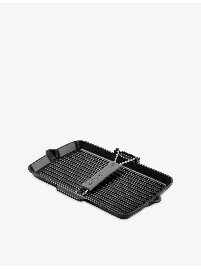 Staub rectangular cast iron grill pan 34cm, imported from the UK
