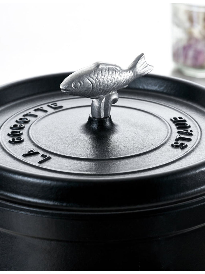 Staub fish-shaped stainless steel knob for cocotte (British brand)