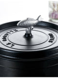 Staub fish-shaped stainless steel knob for cocotte (British brand)