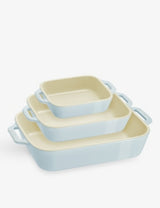 selfridges Staub Set of Three Rectangular Ceramic Gratin Dishes- Buy online at McGrocer
